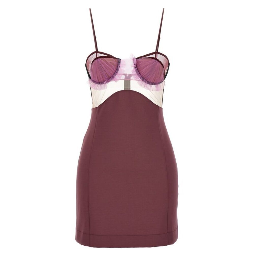 Nensi Dojaka Purple Viscose Short Women's Dress
